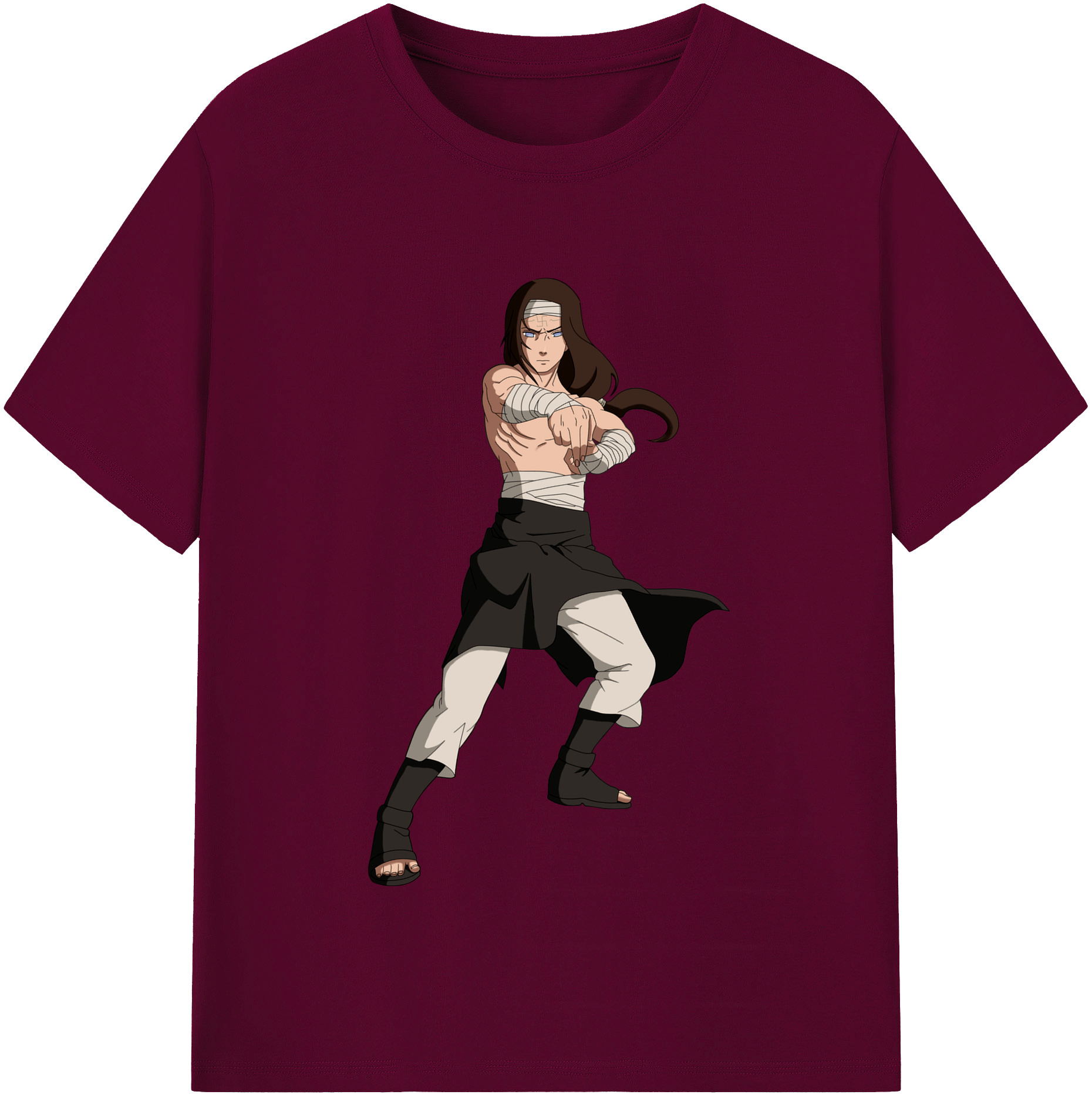 （画像用） NARUTO -ナルト- 日向ネジ Hyūga Neji レディースカジュアルプリントTシャツ（綿100％）